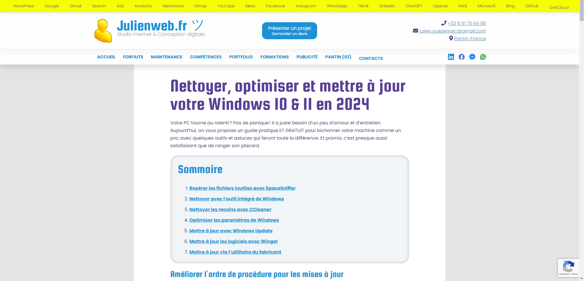 Nettoyer, optimiser et mettre à jour votre Windows 10/11